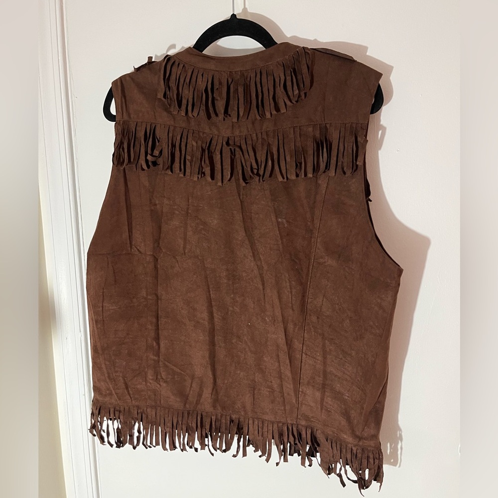 COOFANDY Men's Western Suede Cowboy Vest - Picture 4 of 7
